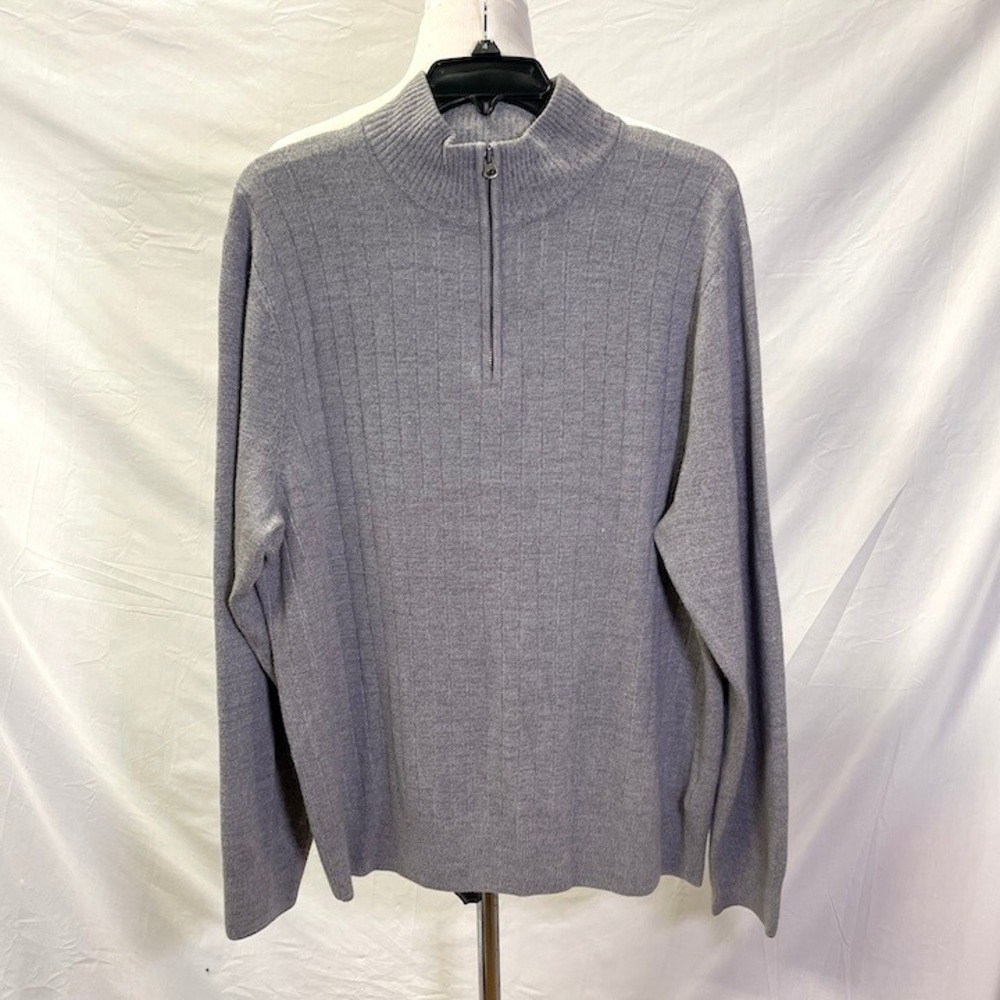 DOCKERS Gray Half Zip Men's Soft Sweater XL